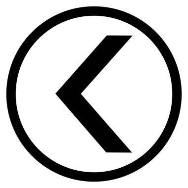 Left Arrow Vector Icon in a circle . chevron left icon