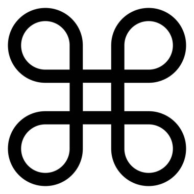 Command button icon vector isolated on white background