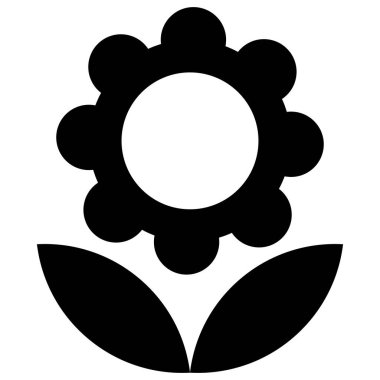 Flower Icon vector with leaves isolated on white background. Spring symbol for your web site design, logo, app, UI. Vector illustration, EPS10.