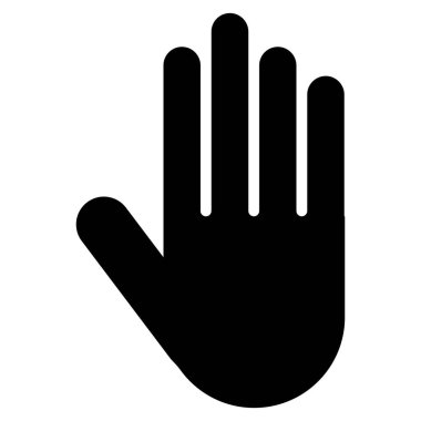 hand icon . stop hand icon isolated on white background . Vector illustration.