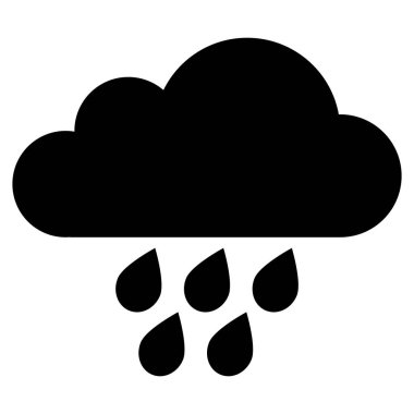 Hard Rain icon in trendy style isolated on white background . Rain cloud sign