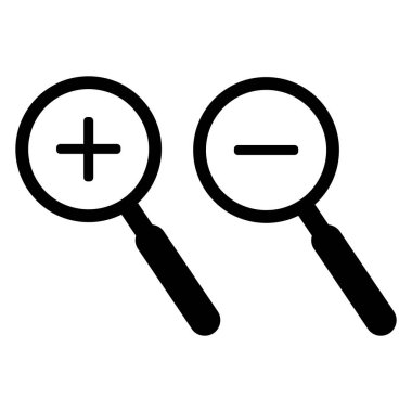 Increase and decrease magnifying glass icon vector . Zoom In and Zoom Out Icons