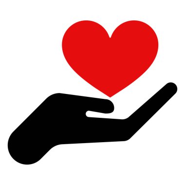 heart in hand icon . heart and hand icon care save symbol vector
