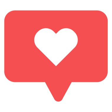Like and Heart Love Icon Vector . Liked Red Bubble on a white background . Social media icon