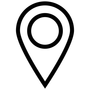 line map pointer icon vector . pin point, location icon on white background