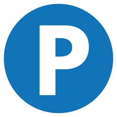 Parking sign on blue background . Parking traffic icon