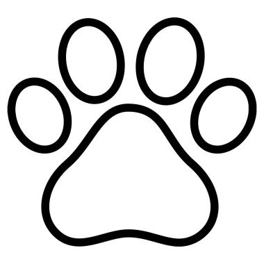 paw print icon . Dog or cat paw print illustration