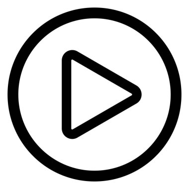 Play button line icon vector . Media icon symbol in trendy style