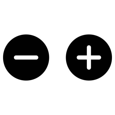 Minus and plus vector icon in modern design style for web site and mobile app