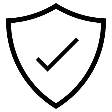 Shield icon vector with mark . Shield check mark icon