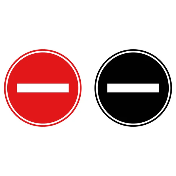 Entry Traffic Sign Red Black — Vettoriale Stock