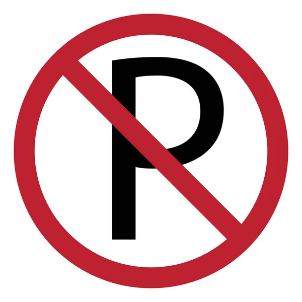 Parking Sign Icon Red Black White Background — стоковый вектор