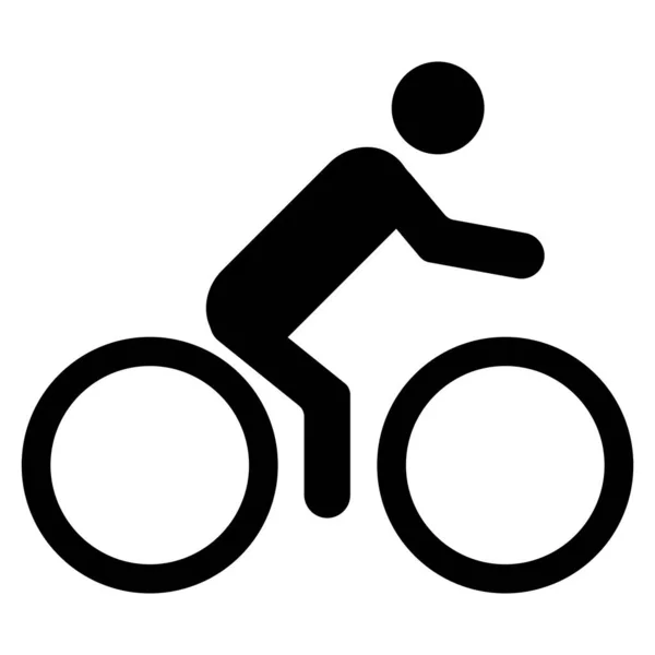 Silhouette Person Riding Bike Person Biking Icon Man Riding Bicycle — Stock Vector
