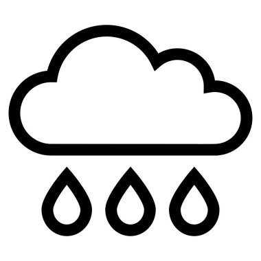 Rain cloud icon vector. Simple weather sign . Cloud raining icon