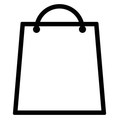 Alışveriş poşeti simgesi vektörü beyaz arkaplanda izole edildi