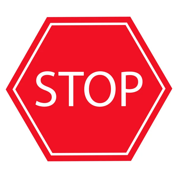 Vector Red Stop Sign Icon Isolated White Background Traffic Red — 图库矢量图片