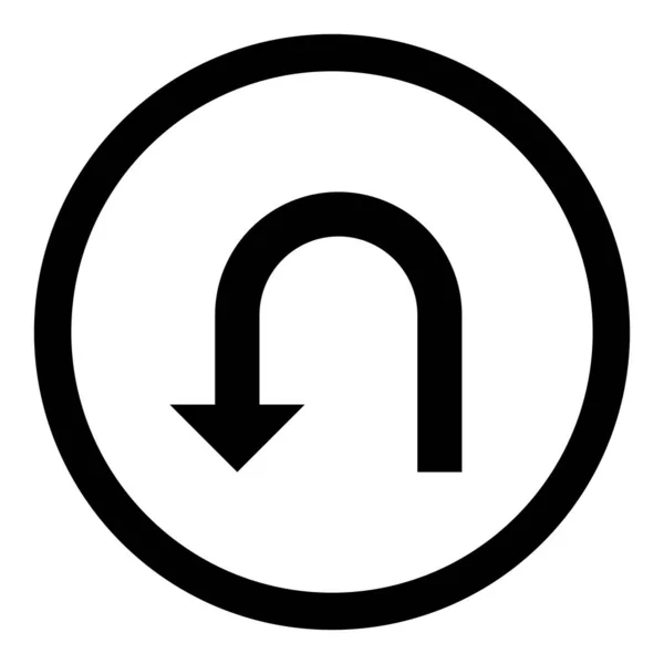 Return Button Icon Vector Illustration Isolated White Background Traffic Sign — Vetor de Stock