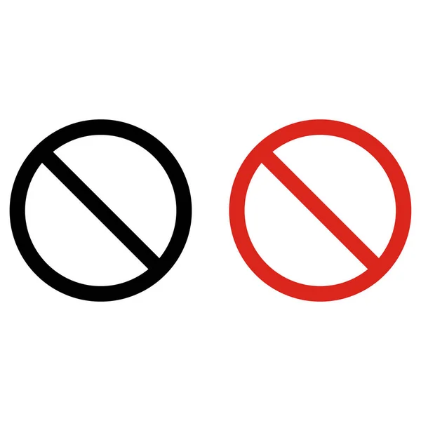 Señal Prohibida Permite Rojo Negro Símbolo Icono Prohibición Señal Stop — Vector de stock