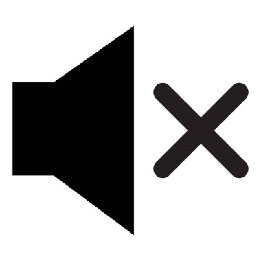 Beyaz arkaplanda sessiz hoparlör tasarım şablonu izole işareti