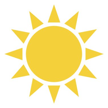 Güneş illüstrasyonu, güneş yaz ikonu vektörü