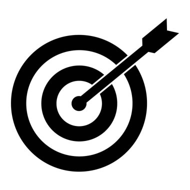 Simge vektörünü hedef al. Web sitesi Bilgisayar ve mobil vektör çizimi sembolü. Odaklanma işareti