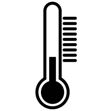 Termometre ikon vektörü. Sıcaklığı ve havayı ölçmek için termometre