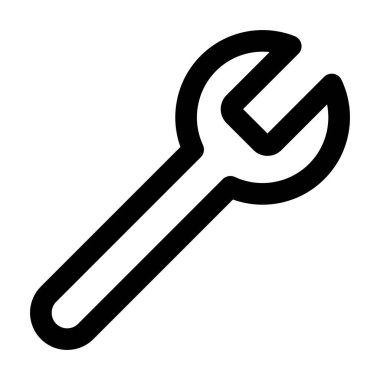 İngiliz anahtarı ikonu tasviri. Araç simgesi vektörü. Ağ simgelerinden biri