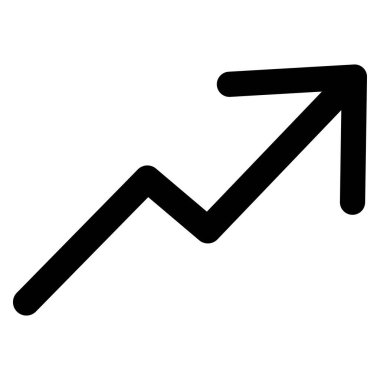 Son moda ok simgesi. Beyaz arkaplanda izole edilmiş trend grafik simgesi