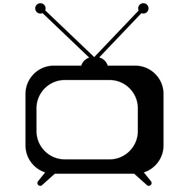 Tv Simgesi vektörü beyaz arkaplanda izole edildi. Televizyon sembolü. Klasik televizyon.