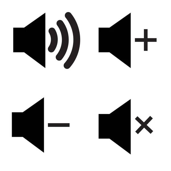 Ηχητικό Κουμπί Σύνολο Εικονίδια Ήχου Εντός Και Εκτός Ένταση Πάνω — Διανυσματικό Αρχείο