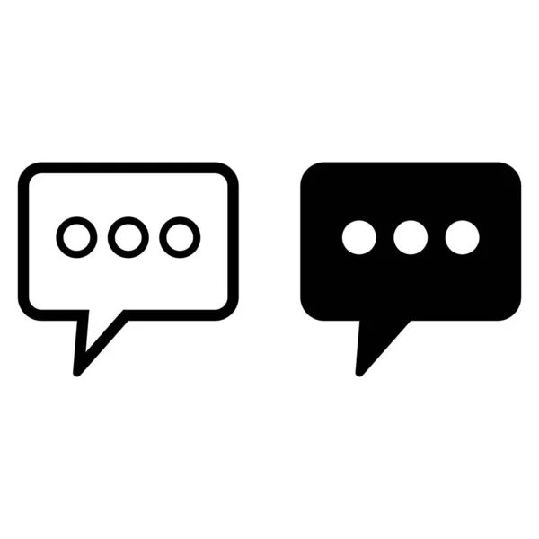 Chat Icons Set Vector Speech Bubble Sign Comment Icon Message — Stock Vector