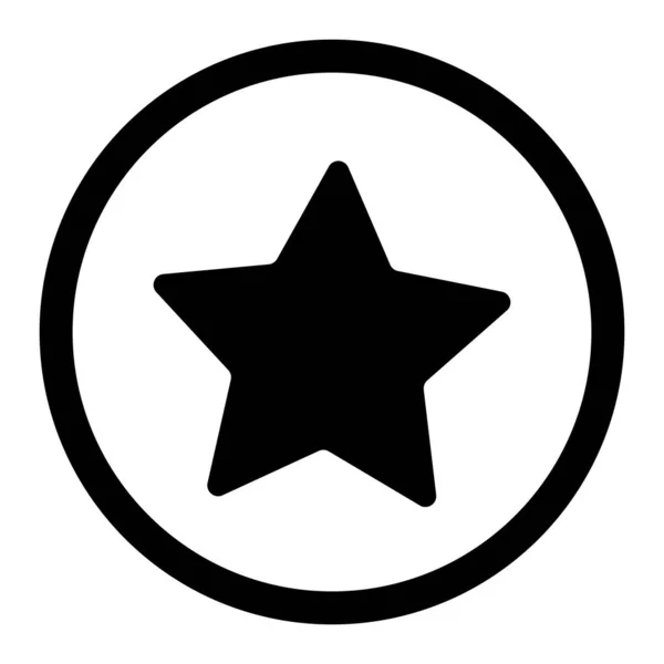 Étoile Icône Préférée Dans Cercle Vecteur Isolé Sur Fond Blanc — Image vectorielle