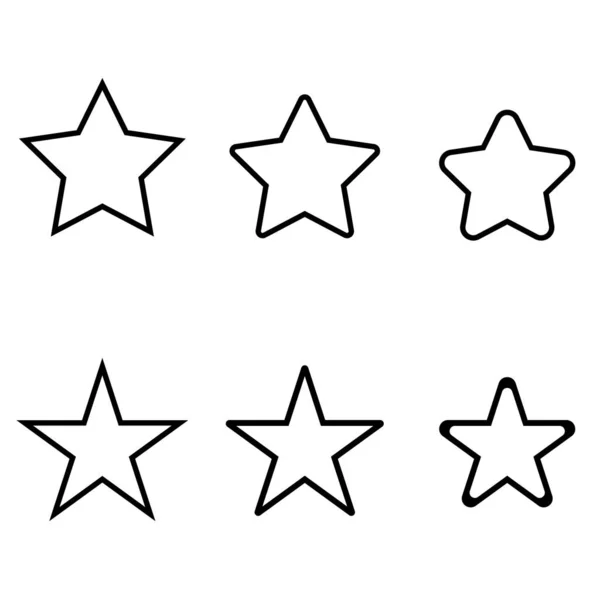 Conjunto Estrelas Ícone Vetor Coleção Símbolos Estelares — Vetor de Stock