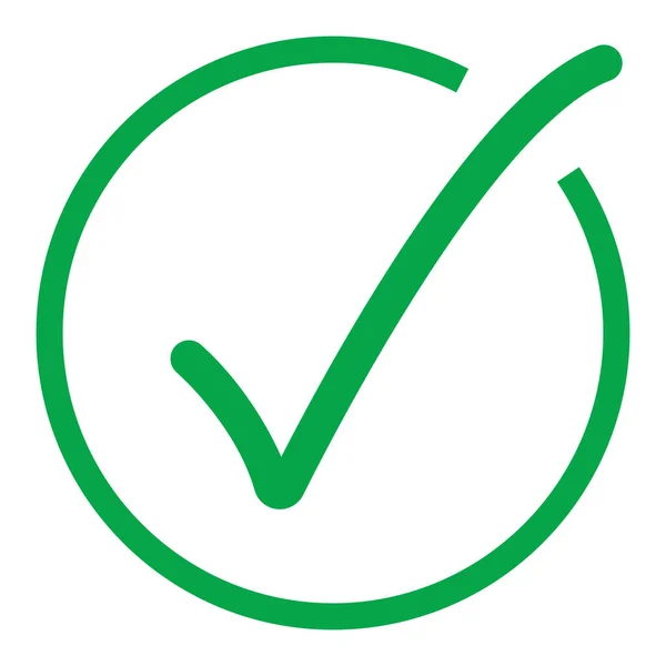 Зеленая Галочка Символ Вектора Клеща Зеленая Жемчужина — стоковый вектор