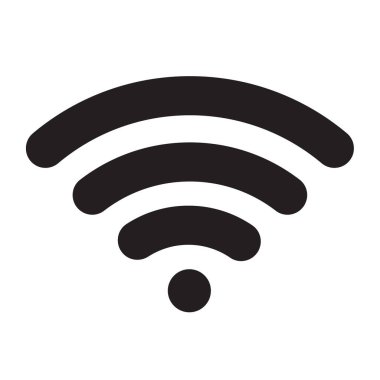 Wifi simge vektörü, kablosuz internet işareti. Uzak internet erişim sembolü