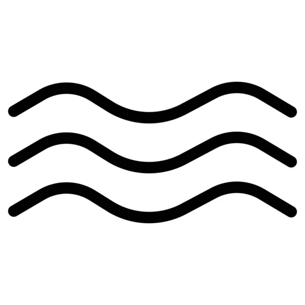 Вектор Волновой Иконы Изолирован Белом Фоне Символ Водных Волн Моря — стоковый вектор