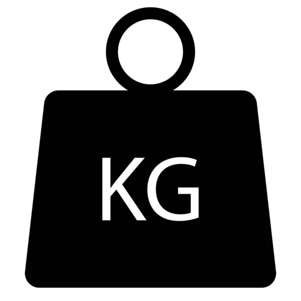 Weight Icon Vector Scale Icon Kilogram Dumbbell Vector Illustration White — Stock Vector