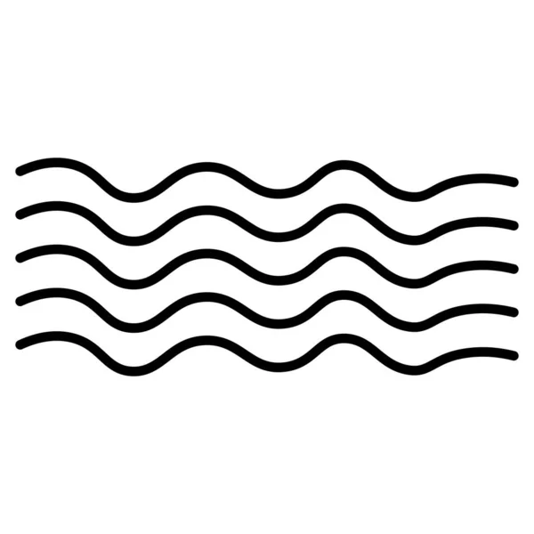 Ikonový Vektor Mořských Vln Jednoduchá Značka Vlny — Stockový vektor
