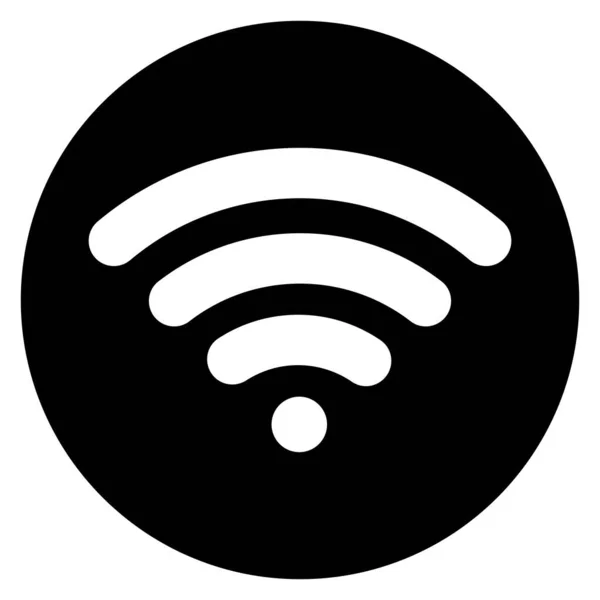 Symbol Auf Schwarzem Kreis Wifi Symbol Kreis Drahtloses Zeichen — Stockvektor