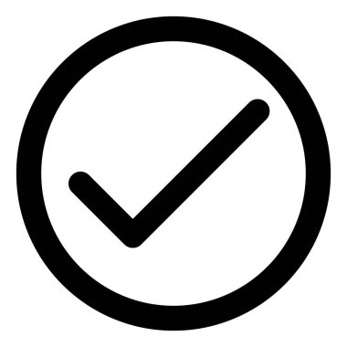 Beyaz arkaplanda izole edilmiş bir çemberde siyah işaretleme simgesi