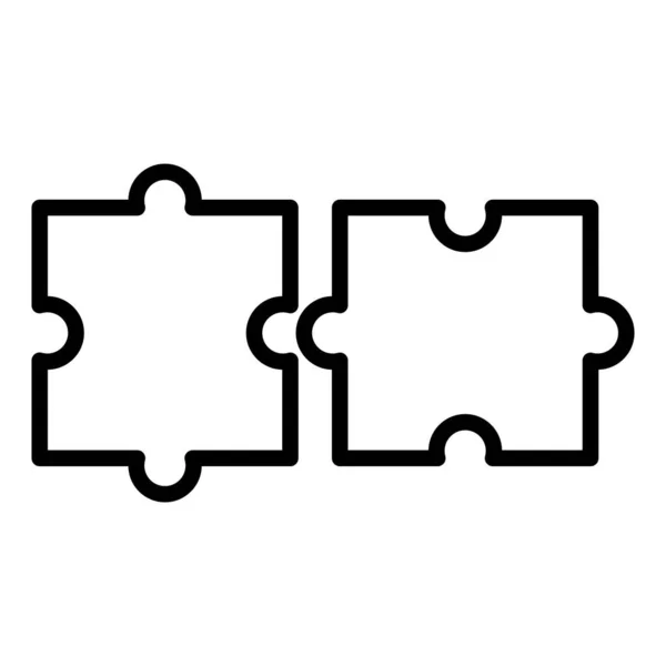 Puzzle Icon Vector Line Isolated White Background Jigsaw Icon — Stock Vector