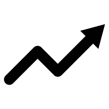 Grafik simgesini yükselt. Web sitesi tasarımınız için beyaz arkaplanda izole edilmiş moda simgesi vektörü