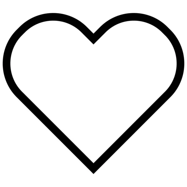 Basit Kalp Ikonu Vektörü Mükemmel Aşk Sembolü Sevgililer Günü Tabelası — Stok Vektör