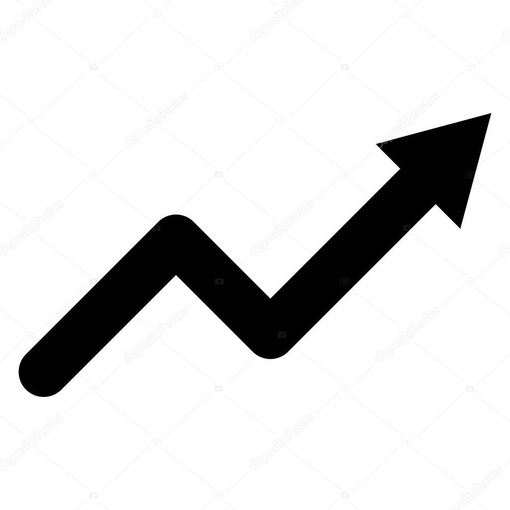 Trend up graph icon . Trending icon vector isolated on white background for your web site design