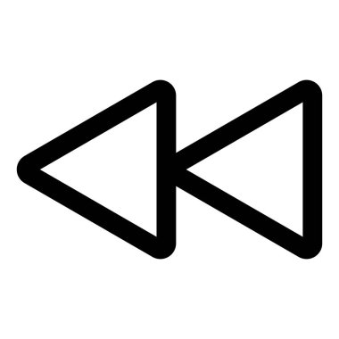 Geri oynat düğme vektör simgesi. Hızlı geri çalma ikonu. Sembol, logo çizimi. Vektör grafikleri