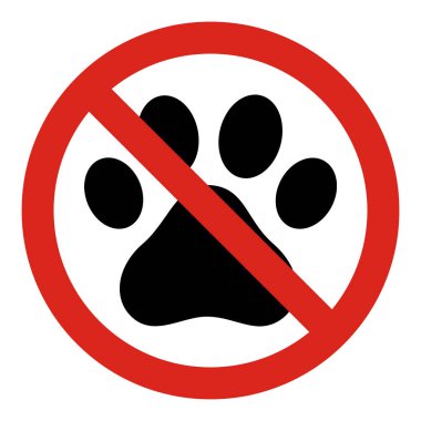 Köpekler ikona izin vermez. Yasak köpek işareti vektör illüstrasyonu