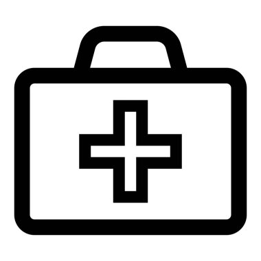 İlk yardım çantası simgesi. İlk yardım kutusu simgesi çizimi
