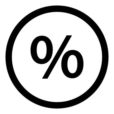 Yüzde simgesi vektörü. İndirim işareti modada