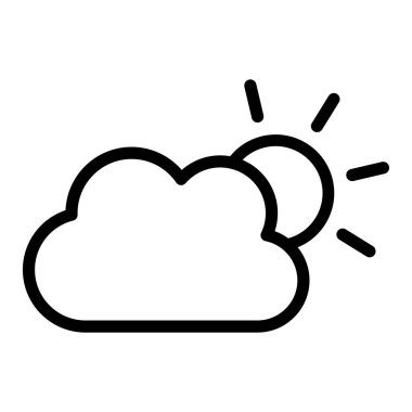 Kısmen güneşli hava ikonu vektörü beyaz arkaplanda izole edildi