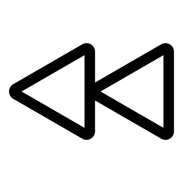 Vektorová Ikona Tlačítka Zpět Ikona Rychlého Zpětného Přehrávání Symbol Logo — Stockový vektor